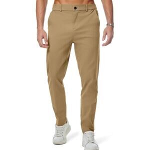 JMIERR Mens Chino Pants Casual Stretch Waist Tapered Trousers Pockets Size 32